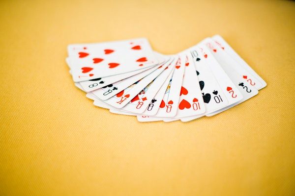 Cards in the yellow background