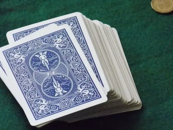 Cards on the green background